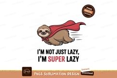 Flying sloth superhero red cape clouds image Product Image 1
