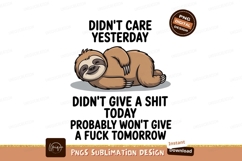 Lazy sloth resting peacefully animal brown Product Image 1