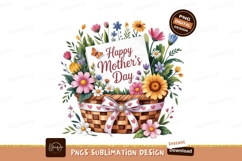Floral basket happy mothers day greeting flowers butterfly Product Image 1
