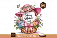 Pink hat basket floral greeting flowers butterfly Product Image 1