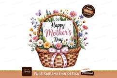 Woven basket overflowing with colorful flowers and butterfly Product Image 1