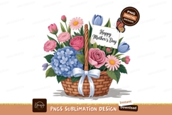 Floral basket with butterfly and greeting flowers pink Product Image 1