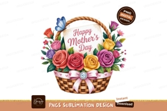 Colorful roses basket butterfly greeting flowers Product Image 1