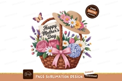 Floral hat basket happy mothers day flowers butterfly Product Image 1