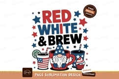 Red White Brew Gnome Stars blue Product Image 1