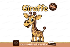 Cartoon giraffe yellow brown spots animal Product Image 1