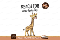 Adorable giraffe reaching for new heights cartoon cute Product Image 1