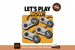 Four retro game controllers ready for action gaming Product Image 1
