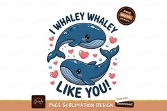 Whales hearts love blue pink Product Image 1