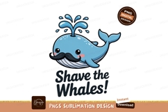 Blue whale with mustache and water spout image Product Image 1