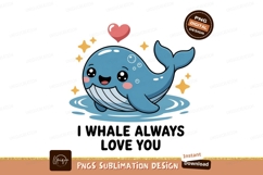 Cute blue whale with heart and stars cartoon Product Image 1