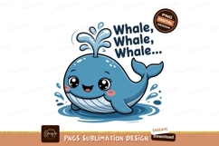 Cute blue whale spouting water image Product Image 1