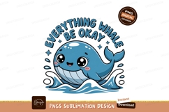 Cute blue whale smiling in ocean waves image Product Image 1