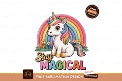 Cute unicorn rainbow flowers magical image Product Image 1