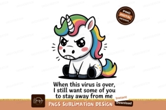 Angry unicorn with rainbow mane and tail cute mythical Product Image 1