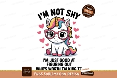 Cute unicorn wearing pink glasses hearts Product Image 1