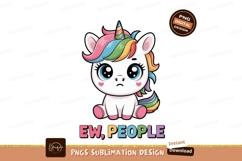 Cute unicorn with rainbow mane and tail fantasy mythical Product Image 1