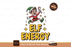 Cheerful elf holding candy cane christmas Product Image 1