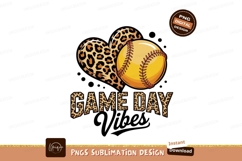 Leopard heart softball game day image Product Image 1