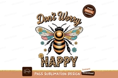 Bumblebee with colorful wings and leopard print text Product Image 1
