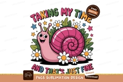 Pink snail with flowers and stars white yellow Product Image 1