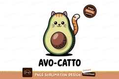 Cute avocado cat character fruit animal Product Image 1
