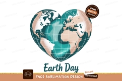 Heart shaped earth globe with text planet Product Image 1