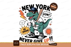 Dinosaur baseball player with bat and ball image Product Image 1