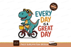 Turquoise dinosaur riding bicycle sunglasses yellow Product Image 1