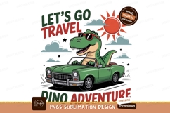 Dinosaur driving convertible car sun clouds sunglasses Product Image 1