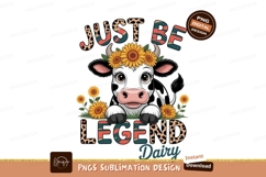 Cute cow with sunflowers floral farm Product Image 1