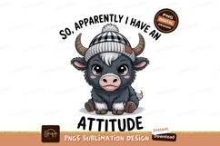 Baby yak wearing checkered hat animal cute Product Image 1