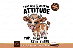 Angry cow with text cartoon animal Product Image 1