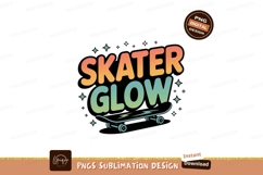 Skater Glow Retro Style skateboard neon Product Image 1