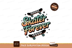 Skater forever text with skateboards lettering graphic Product Image 1