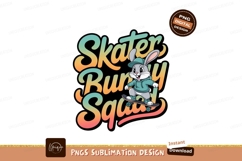 Skater Bunny Riding Skateboard cute cartoon Product Image 1