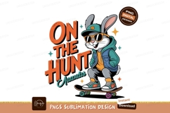Hip hop bunny on skateboard sunglasses hoodie Product Image 1