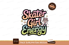 Skater Girl Energy cartoon pink Product Image 1