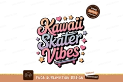 Kawaii skater vibes text hearts Product Image 1