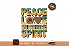 Peace love sunshine spirit text art sunflower Product Image 1