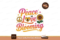 Peace Love Blooming Sunflower Bee image Product Image 1