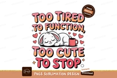 Tired cute bunny with coffee rabbit Product Image 1