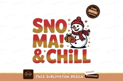 Snowman holding gift festive text winter Product Image 1