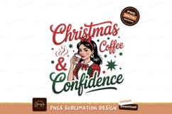 Woman drinking coffee festive holiday image Product Image 1