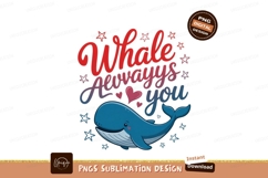 Whale Always You Cute Blue Creature heart stars Product Image 1
