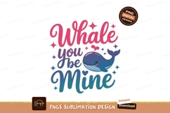 Whale You Be Mine Cute Whale cartoon ocean Product Image 1