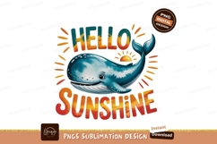 Blue whale greeting sunshine orange yellow Product Image 1