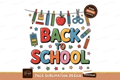 Back to school supplies and text apple scissors Product Image 1
