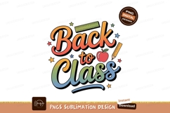 Back to class colorful text apple education Product Image 1