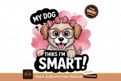 Adorable puppy wearing glasses and bows pink Product Image 1